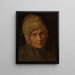 Portrait of a woman wearing a cap - E. R. R. E. U. R. — framed artwork on a wall