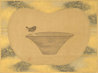 Kan Tsunenobu - Small bird and mortar.webp