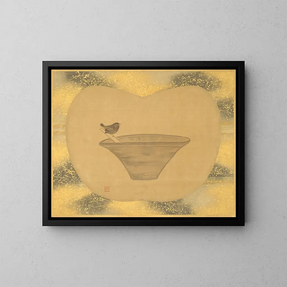 Kan Tsunenobu - Small bird and mortar.webp