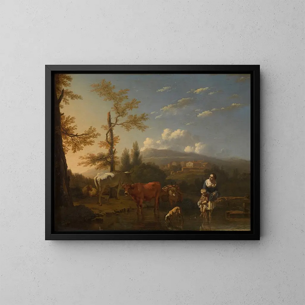 Landschap Italiaans - Karel Dujardin — ingelijst kunstwerk aan de muur