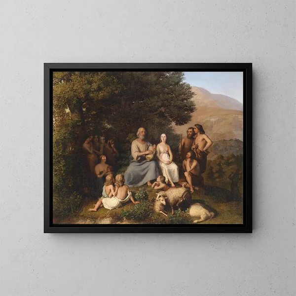 Homerus zingt - Karl Becker — ingelijst kunstwerk aan de muur