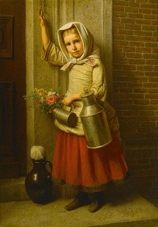 Karl Friedrich Boser - A portrait of a young girl with a pail.webp