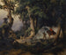 Kolenfornuis in een eikenbos - Karl Friedrich Lessing — weergave van het kunstwerk