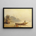 the Fishing unloading - Karl Girardet — framed artwork on a wall