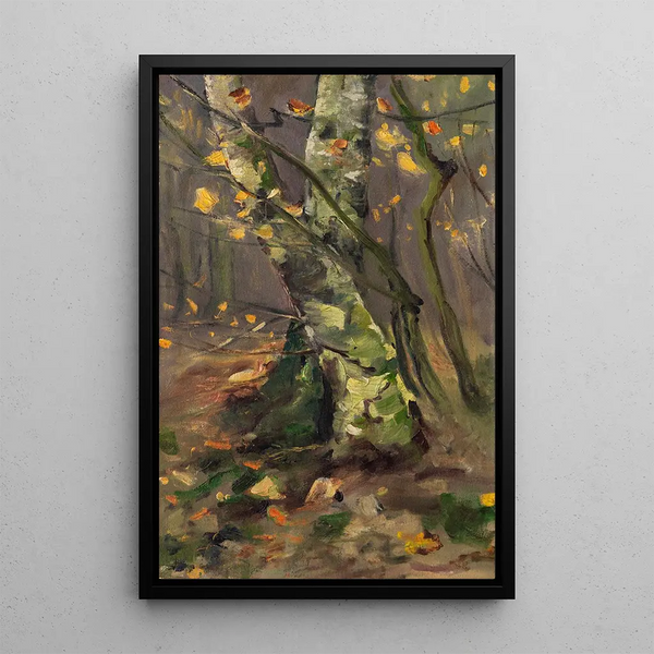 Karl Hagemeister - Waldinneres Birkenstmme im Herbststurm.webp