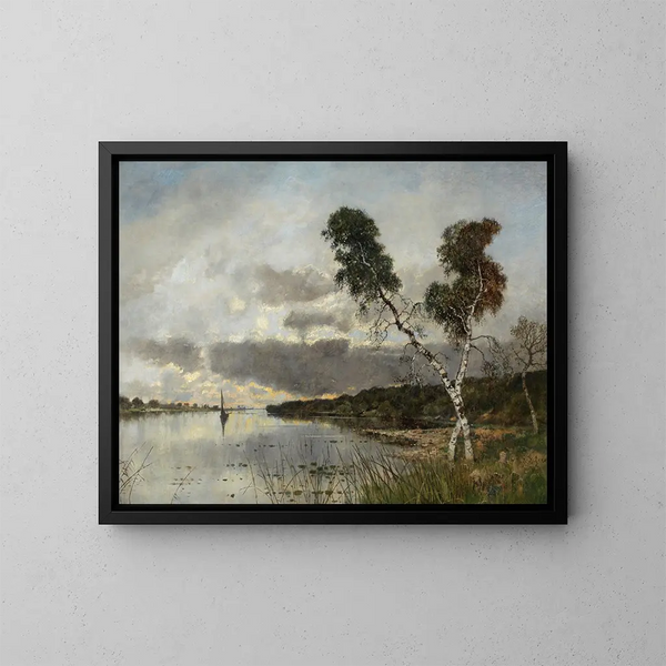 Zonsondergang - Karl Heffner — ingelijst kunstwerk aan de muur