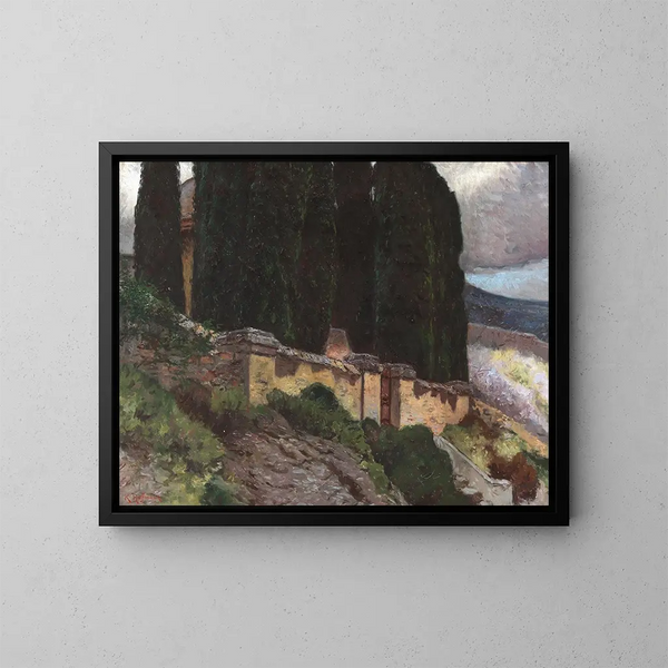 Cypres - Karl Hofmann — ingelijst kunstwerk aan de muur