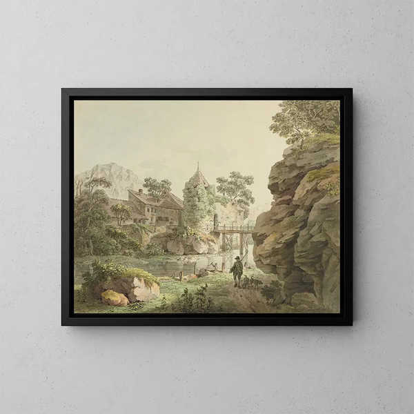 Vue du château de Zwingen sur la Birs - Karl Ludwig Zehender — ingelijst kunstwerk aan de muur