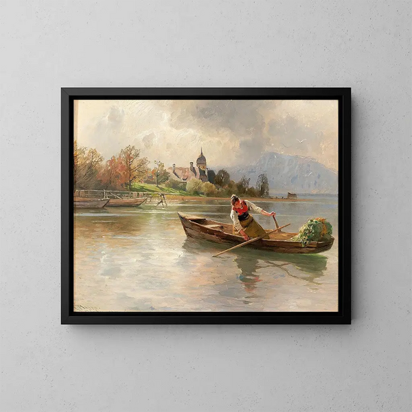 Landschap van de Chiemsee - Karl Raupp — ingelijst kunstwerk aan de muur