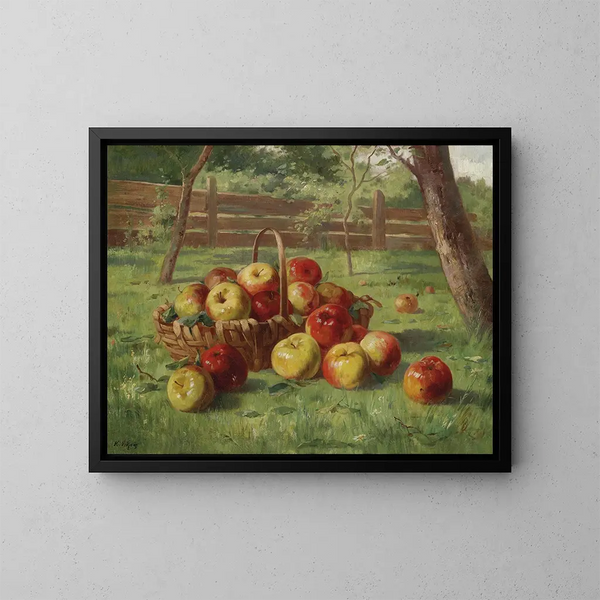 Oogst van de appels - Karl Vikas — ingelijst kunstwerk aan de muur
