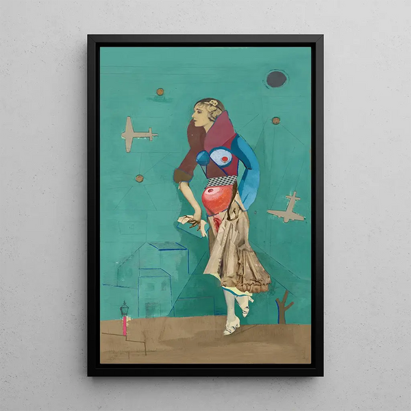 Karl Wiener - Frau zwei Flugzeuge Bomben.webp