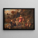De familie Sywatter die een rivier overstak - Karl Wilhelm Friedrich Bauerle — ingelijst kunstwerk aan de muur
