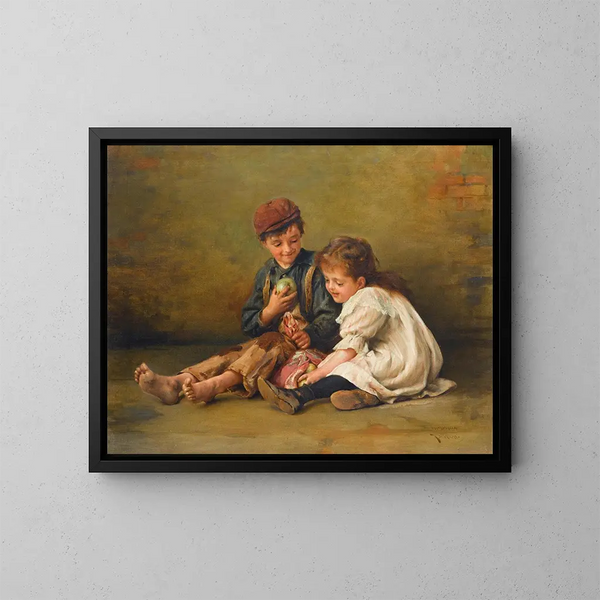 Het delen van de buit - Karl Witkowski — ingelijst kunstwerk aan de muur