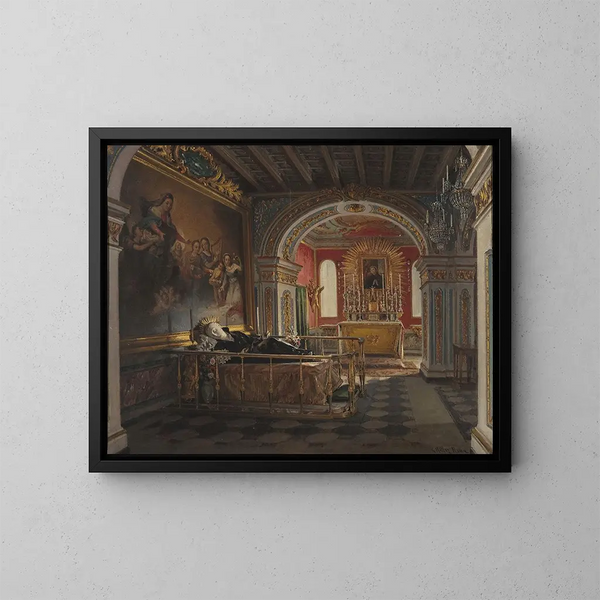 Binnenkant van de kapel van Sint Stanislas Kostka in Rome - Karol Miller — ingelijst kunstwerk aan de muur