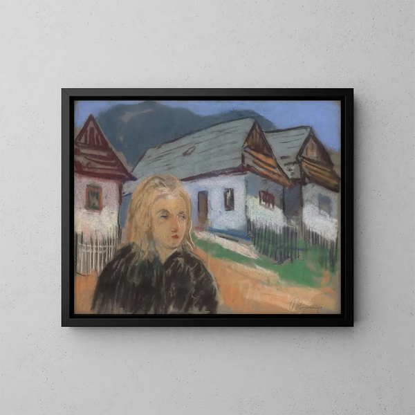 Landelijk motief - Karol Polnyi — ingelijst kunstwerk aan de muur