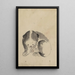 A cat cleaning its claws - Katsushika Hokusai — framed artwork on a wall