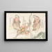 Minamoto no Tametomo and two salt gatherers - Katsushika Hokusai — framed artwork on a wall