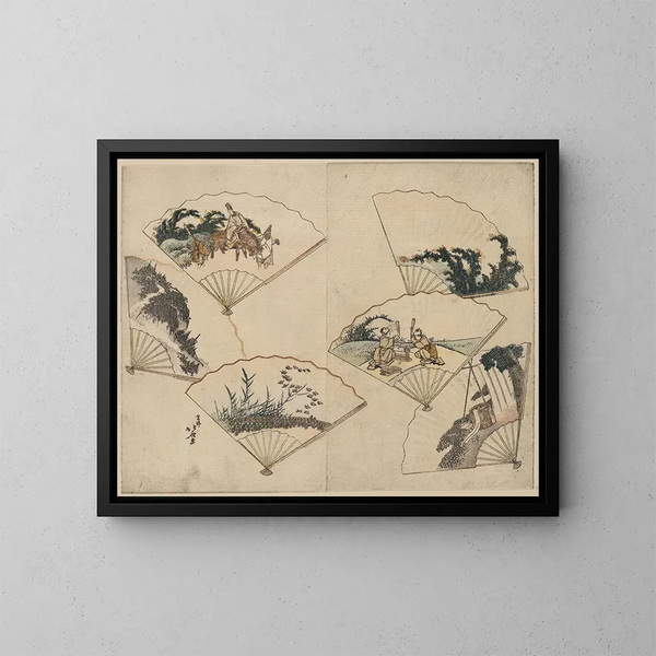 Het bad van Mutamagawa - Katsushika Hokusai — ingelijst kunstwerk aan de muur