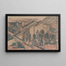 New View of Shin Yoshiwara Monuchi - Katsushika Hokusai — framed artwork on a wall