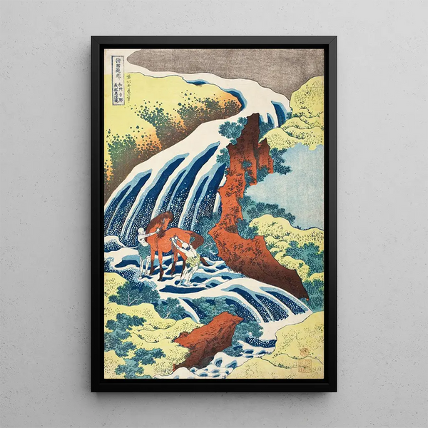 Katsushika Hokusai - The Yoshitsune HorseWashing Falls at Yoshino Izumi Province.webp