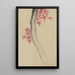 Unidentified painting, possibly a branch of a tree with star-shaped leaves or flowers - Katsushika Hokusai — framed artwork on a wall
