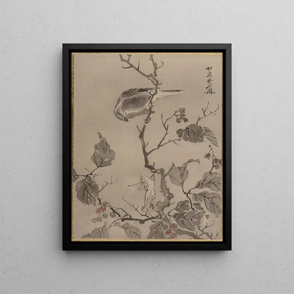 Kawanabe Kysai - Bird and Frog.webp