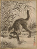 a cat catching a frog - Kawanabe Kyōsai — artwork view