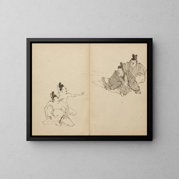 Courtisans - Kawanabe Kyōsai — ingelijst kunstwerk aan de muur