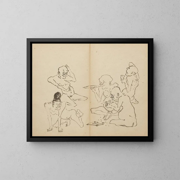 Feest van de drank - Kawanabe Kyōsai — ingelijst kunstwerk aan de muur