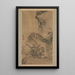 Aigle attaquant un puma - Kawanabe Kyōsai — ingelijst kunstwerk aan de muur