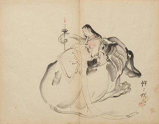 Monju staand - Kawanabe Kyōsai — weergave van het kunstwerk