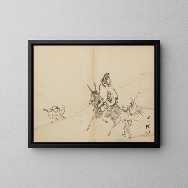 Zhong Kui - Kawanabe Kyōsai — ingelijst kunstwerk aan de muur