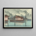 Miyajima painting in the mist - Kawase Hasui — framed artwork on a wall