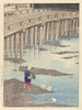 The Gion Bridge in Hondo at Amakusa - Kawase Hasui — artwork view