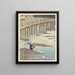 The Gion Bridge in Hondo at Amakusa - Kawase Hasui — framed artwork on a wall