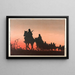 The Red Sunset - Kawase Hasui — framed artwork on a wall