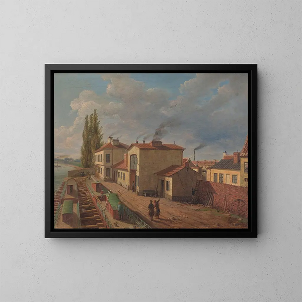 van de Ateliers de la chaudière à vapeur à Solec à Varsovie - Kazimierz Eliasz Galli — ingelijst kunstwerk aan de muur
