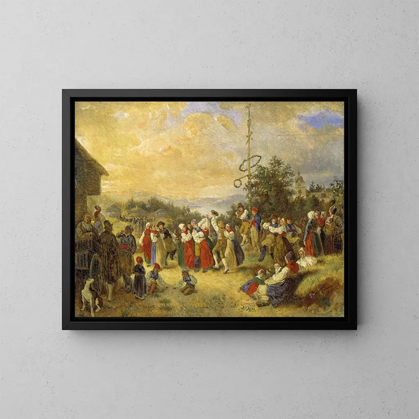 Dans van Midsummer in Rättvik - Kilian Zoll — ingelijst kunstwerk aan de muur