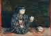 portret zittend van Reiko met een pop - Kishida Ryusei — weergave van het kunstwerk