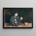 portret zittend van Reiko met een pop - Kishida Ryusei — ingelijst kunstwerk aan de muur