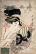 La courtisane Ichikawa de l'établissement Matsuba - Kitagawa Utamaro — weergave van het kunstwerk