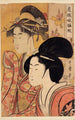 Twee schoonheid met bamboe - Kitagawa Utamaro — weergave van het kunstwerk