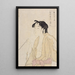 Vrouw die rook uit een pijp blaast - Kitagawa Utamaro — ingelijst kunstwerk aan de muur