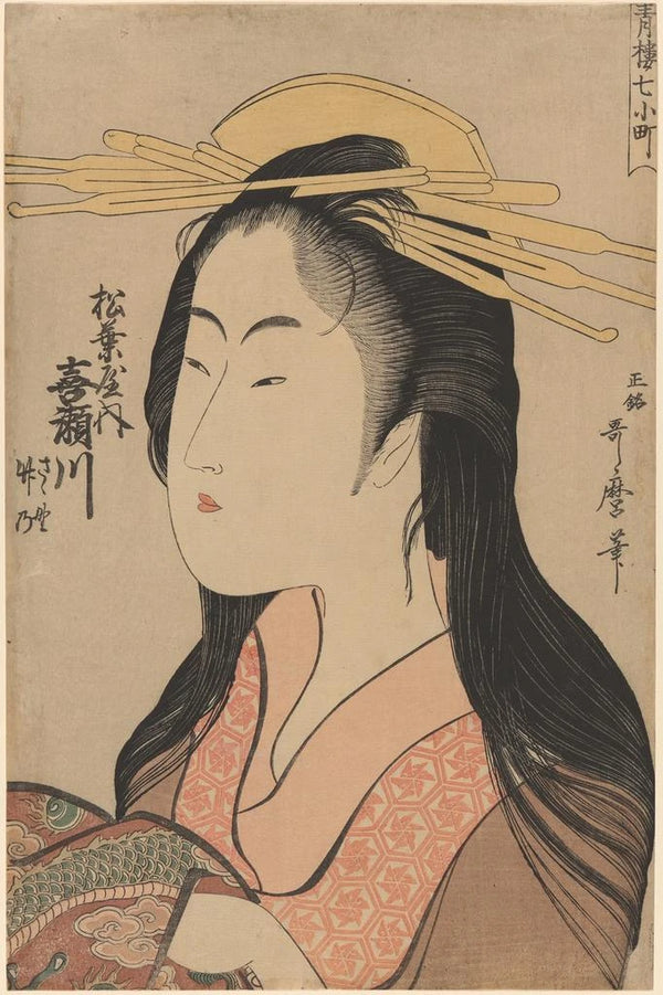 Kitagawa Utamaro - Woman with Headdress and Muff.webp
