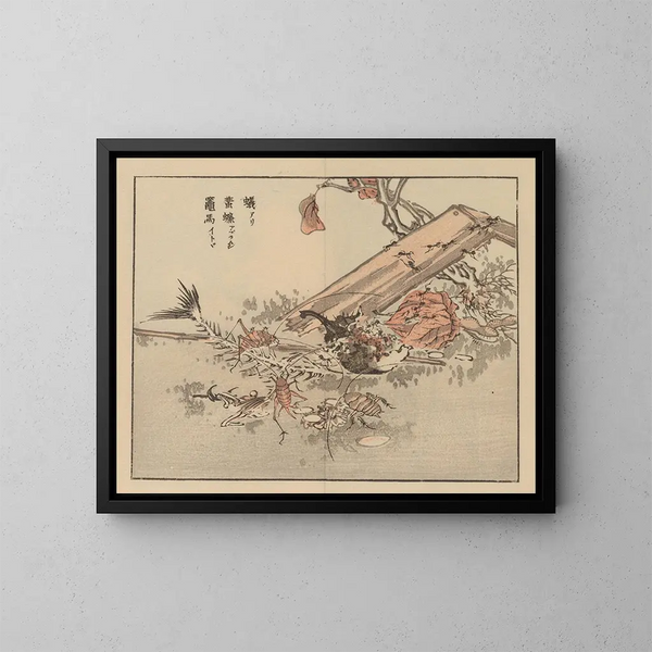 Bairei gafu, planche 73 - Kono Bairei — ingelijst kunstwerk aan de muur