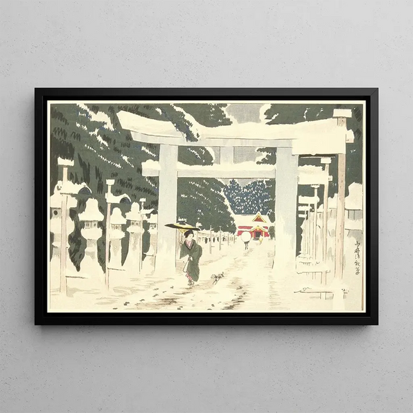 Kobayashi Kiyochika - Heavy Snow at Tshg Shrine in Ueno.webp