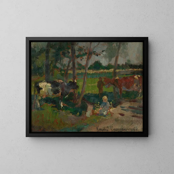 Landschap - Konrad Krzyżanowski — ingelijst kunstwerk aan de muur