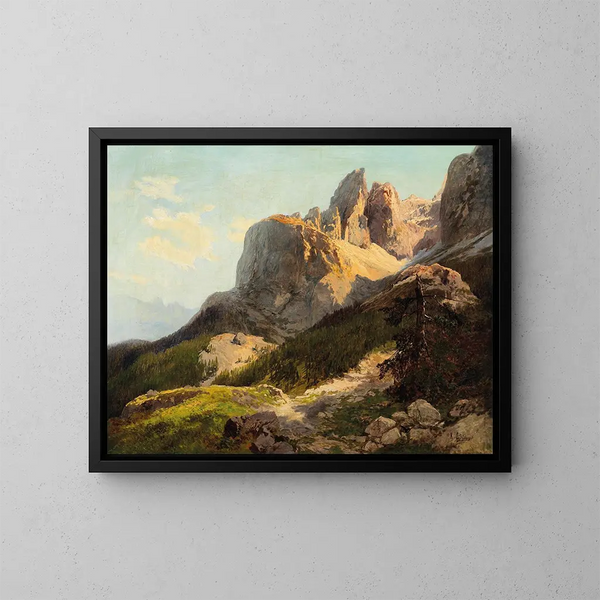 in de Dolomieten - Konrad Petrides — ingelijst kunstwerk aan de muur