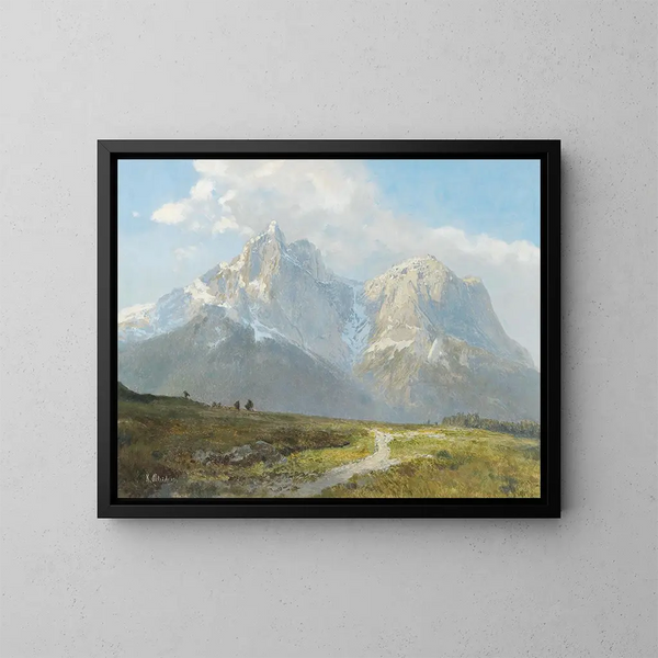 Berglandschap - Konrad Petrides — ingelijst kunstwerk aan de muur