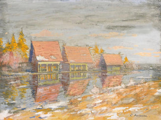 Konstantin Alexeevich Korovin - Dachas On The River Bank.webp